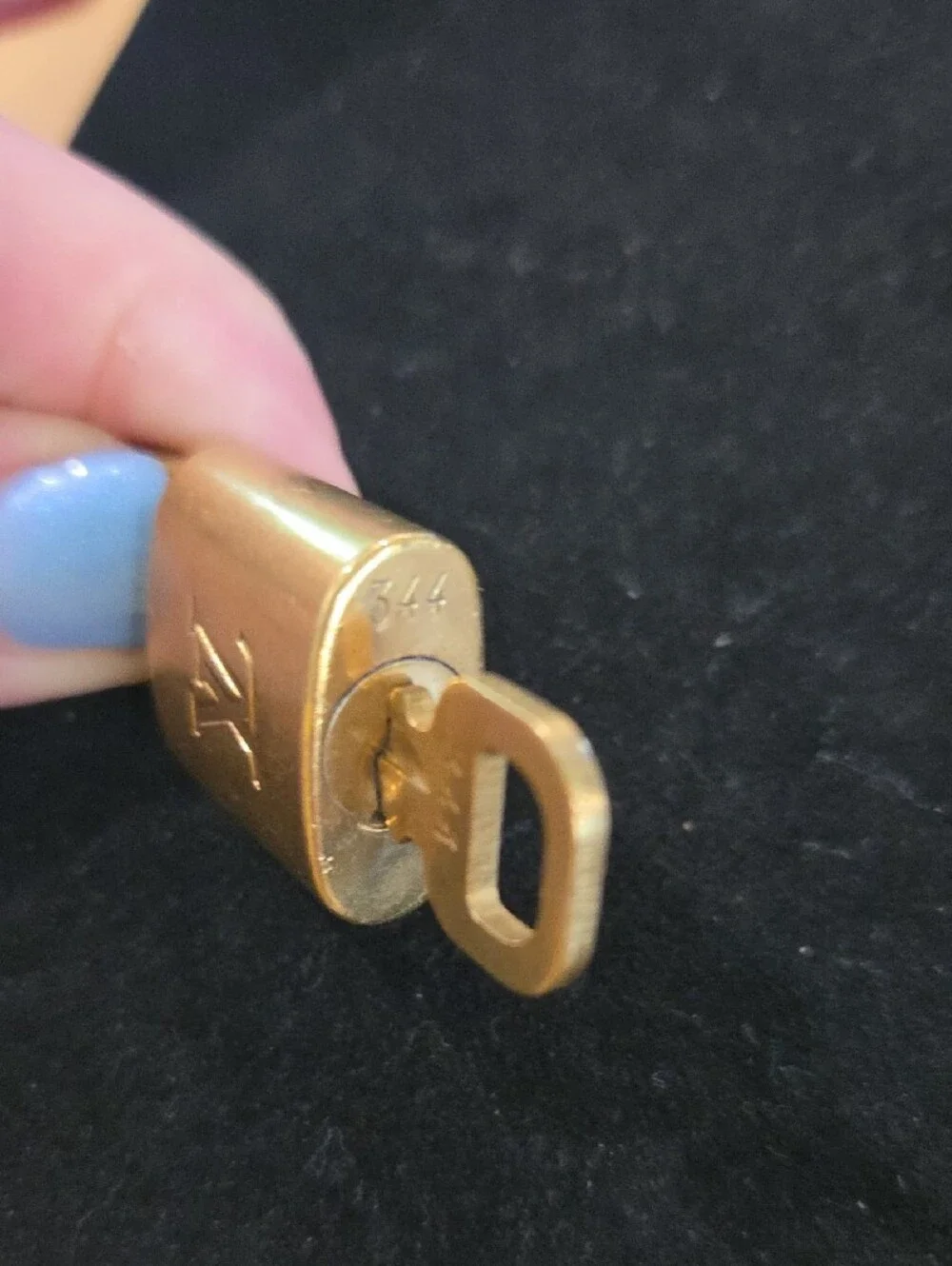 Louis Vuitton Gold-tone Padlock and Key set #344
